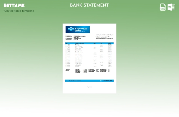 Модерен стил Шаблон за збор за извод од банка во Нигерија Keystone
